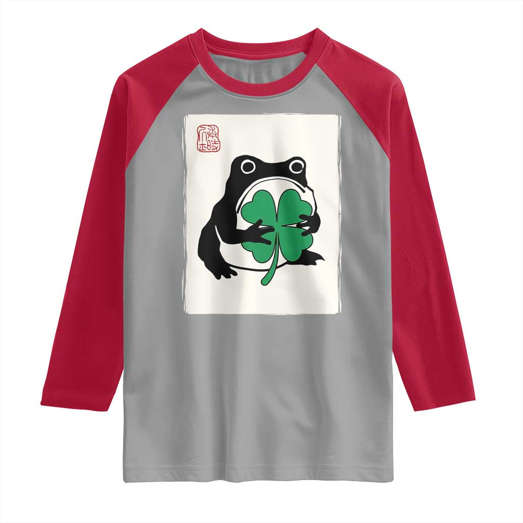 Grumpy Frog Japanese Raglan Shirt St Patricks Day Gift TS12 Sport Gray Red Print Your Wear