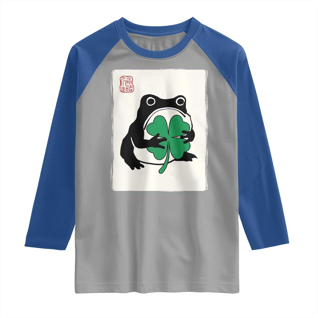 Grumpy Frog Japanese Raglan Shirt St Patricks Day Gift TS12 Sport Gray Royal Print Your Wear