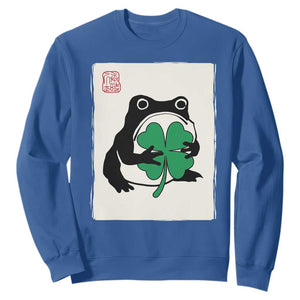 Grumpy Frog Japanese Sweatshirt St Patricks Day Gift TS12 Royal Blue Print Your Wear