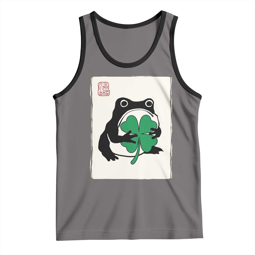 Grumpy Frog Japanese Tank Top St Patricks Day Gift TS12 Deep Heather Black Print Your Wear