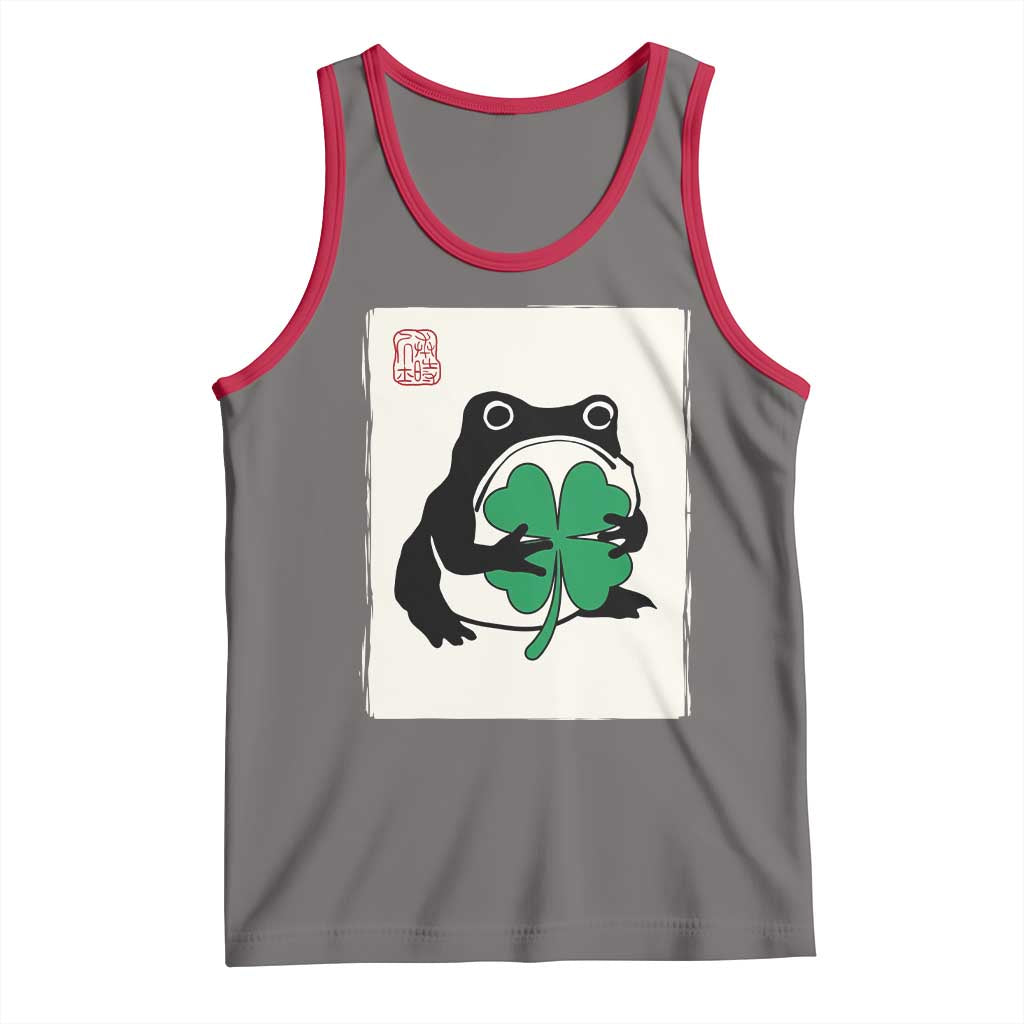 Grumpy Frog Japanese Tank Top St Patricks Day Gift TS12 Deep Heather Red Print Your Wear