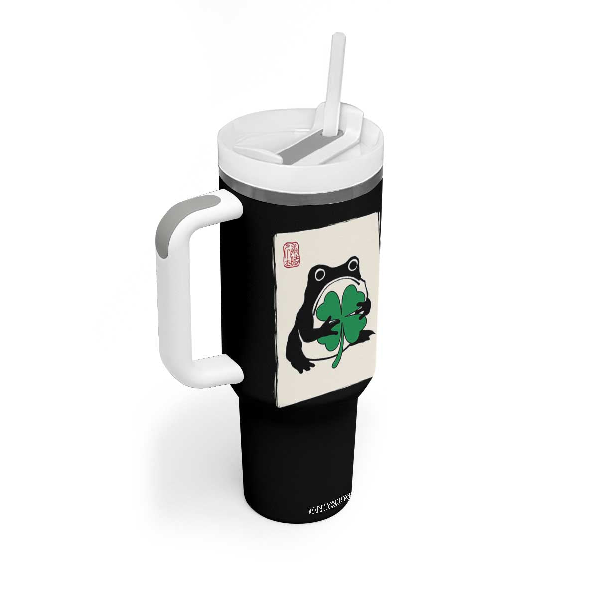 Grumpy Frog Japanese Tumbler With Handle St Patricks Day Gift TS12 Print Your Wear