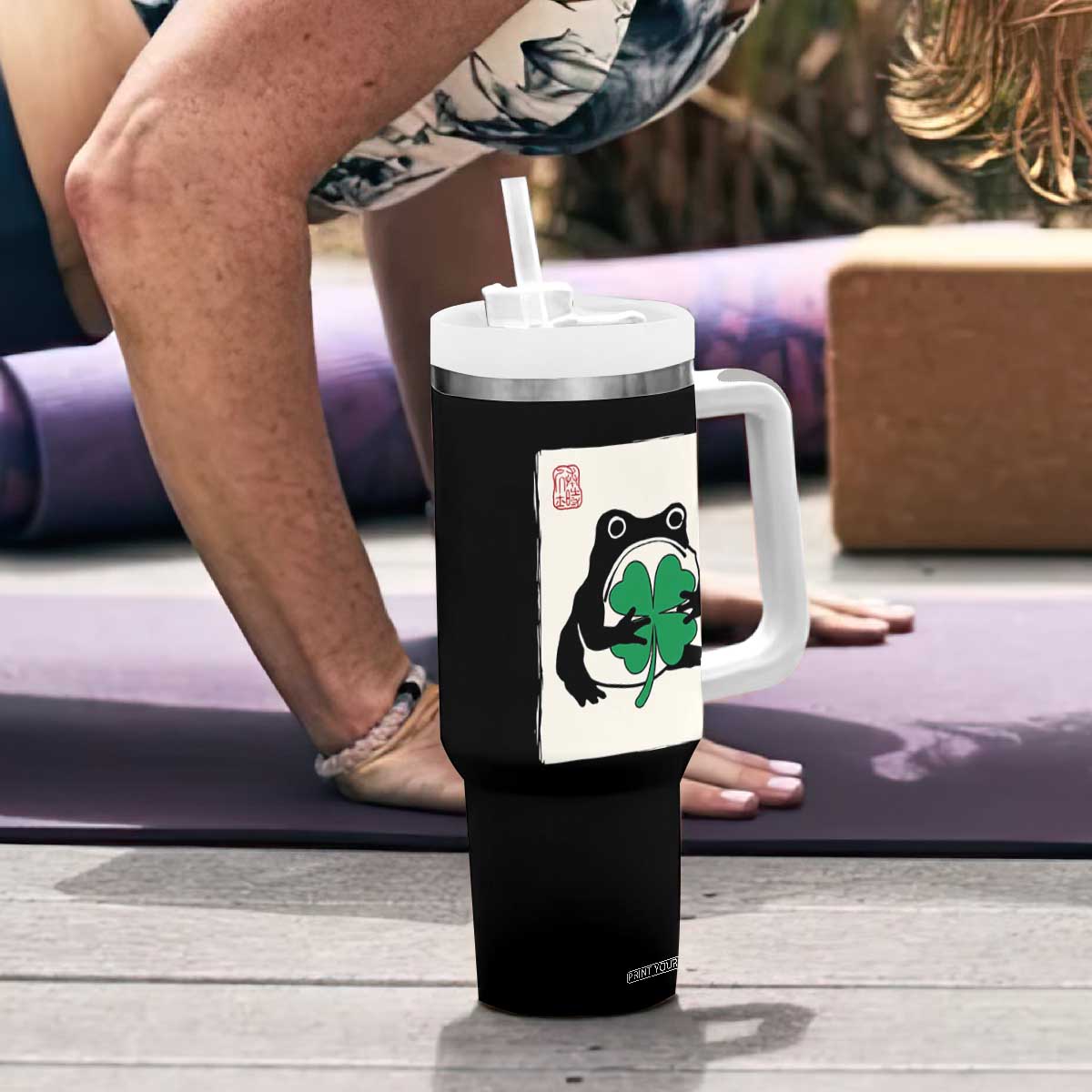 Grumpy Frog Japanese Tumbler With Handle St Patricks Day Gift TS12 Print Your Wear