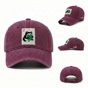 Grumpy Frog Japanese Washed Cotton Baseball Cap St Patricks Day Gift TS12 Washed Cap Universal Fit Burgundy Print Your Wear