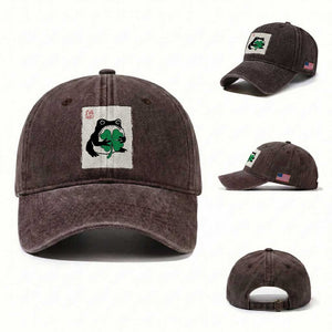 Grumpy Frog Japanese Washed Cotton Baseball Cap St Patricks Day Gift TS12 Washed Cap Universal Fit Dark Brown Print Your Wear