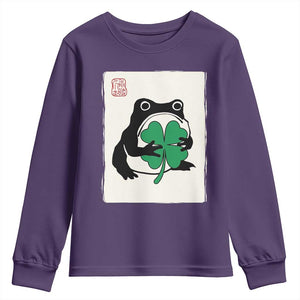 Grumpy Frog Japanese Youth Sweatshirt St Patricks Day Gift TS12 Purple Print Your Wear