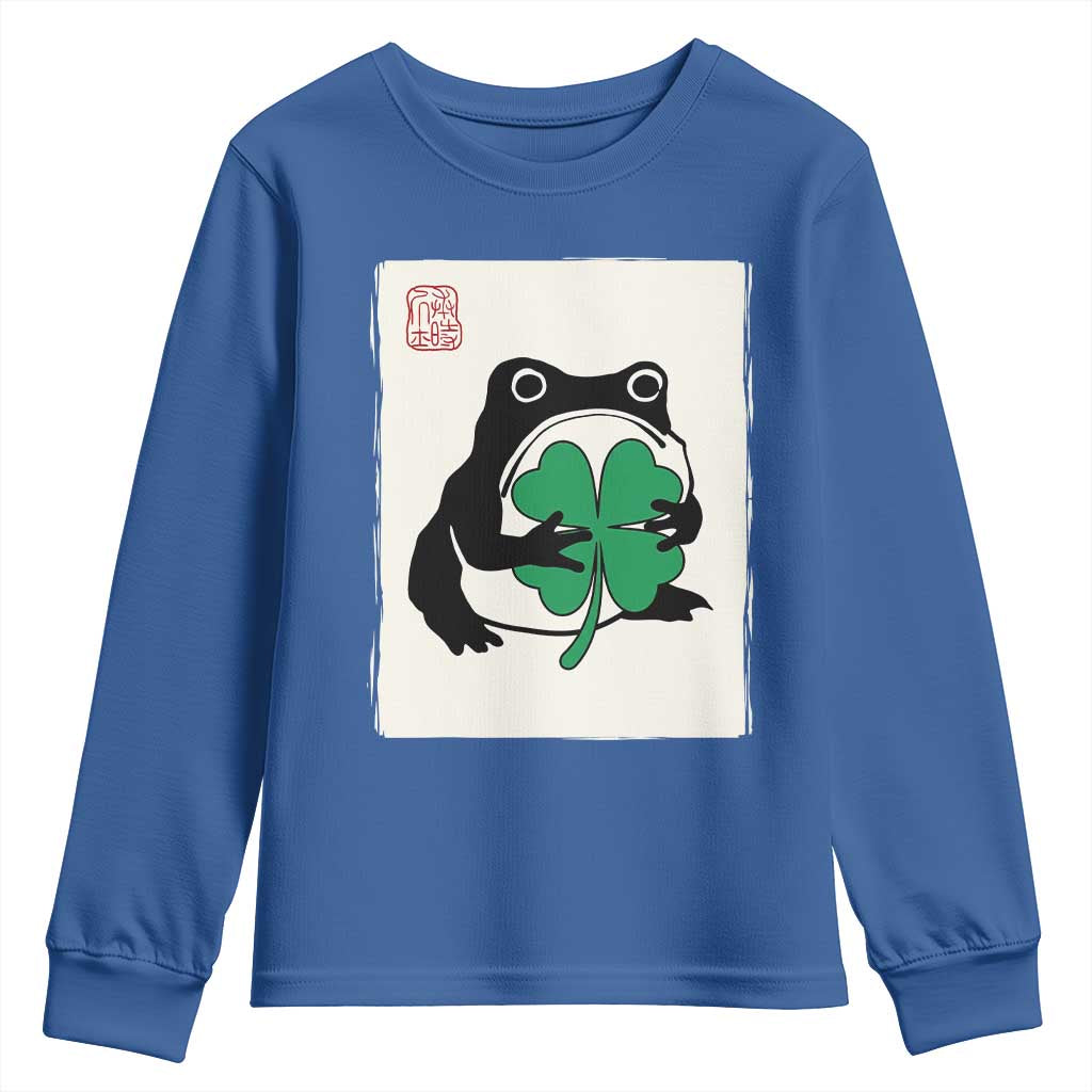 Grumpy Frog Japanese Youth Sweatshirt St Patricks Day Gift TS12 Royal Blue Print Your Wear