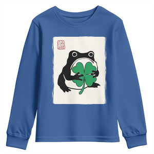 Grumpy Frog Japanese Youth Sweatshirt St Patricks Day Gift TS12 Royal Blue Print Your Wear