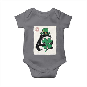 Vintage Japanese Grumpy Frog Baby Onesie Lucky St Paddys Day TS12 Charcoal Print Your Wear