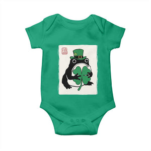 Vintage Japanese Grumpy Frog Baby Onesie Lucky St Paddys Day TS12 Irish Green Print Your Wear