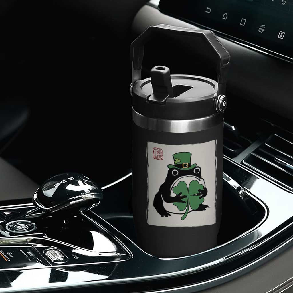 Vintage Japanese Grumpy Frog Flip Straw Tumbler Lucky St Paddys Day TS12 Print Your Wear