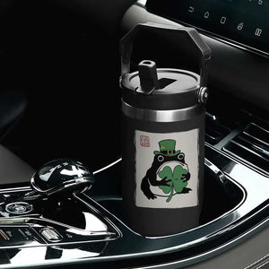 Vintage Japanese Grumpy Frog Flip Straw Tumbler Lucky St Paddys Day TS12 Print Your Wear