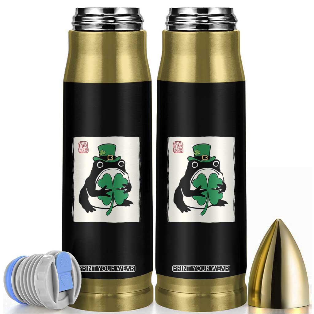 Vintage Japanese Grumpy Frog Bullet Tumbler Lucky St Paddys Day TS12 Black Print Your Wear