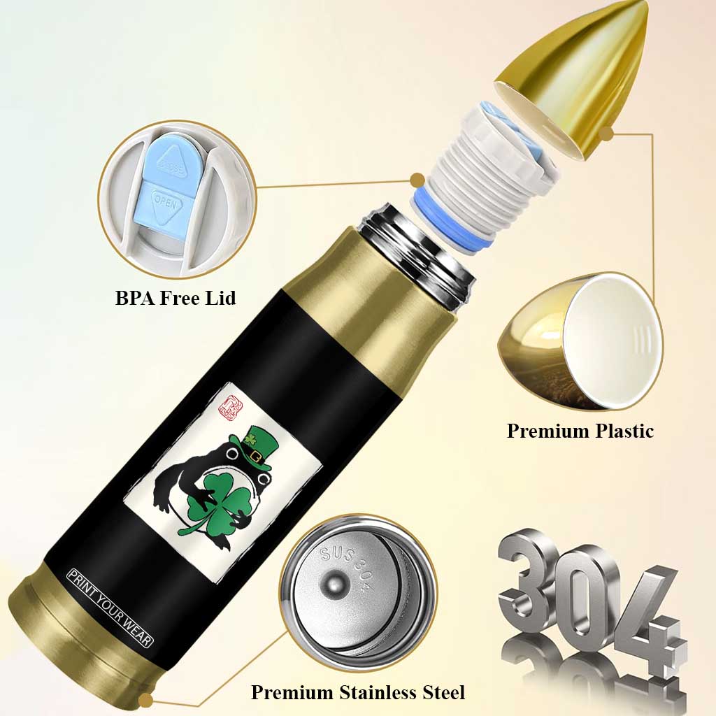 Vintage Japanese Grumpy Frog Bullet Tumbler Lucky St Paddys Day TS12 Print Your Wear