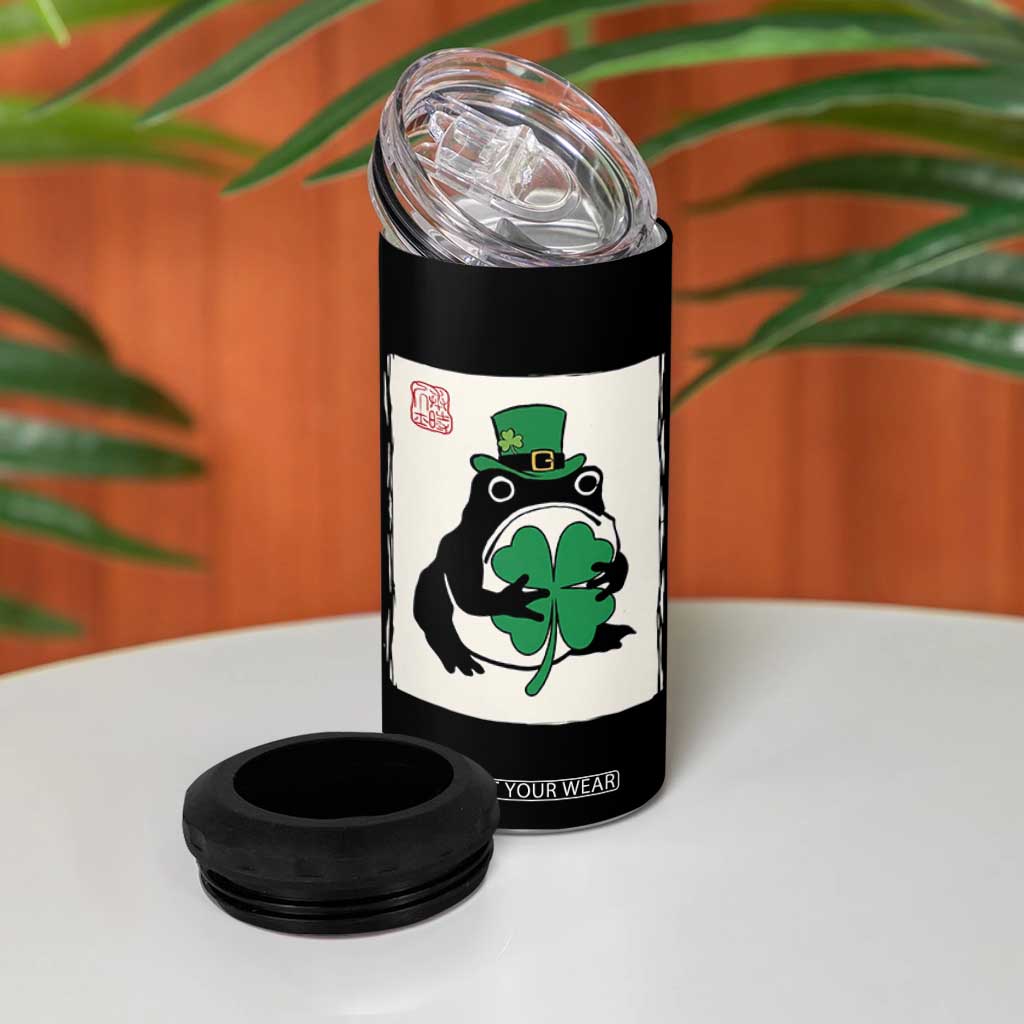 Vintage Japanese Grumpy Frog 4 in 1 Can Cooler Tumbler Lucky St Paddys Day TS12 Print Your Wear