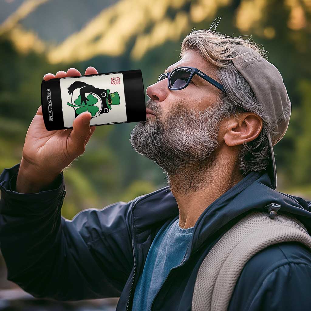 Vintage Japanese Grumpy Frog 4 in 1 Can Cooler Tumbler Lucky St Paddys Day TS12 Print Your Wear