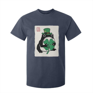 Vintage Japanese Grumpy Frog T Shirt For Kid Lucky St Paddys Day TS12 Navy Print Your Wear