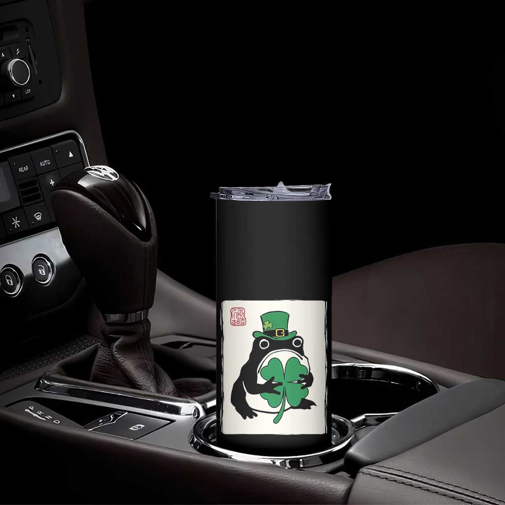 Vintage Japanese Grumpy Frog Skinny Tumbler Lucky St Paddys Day TS12 Print Your Wear