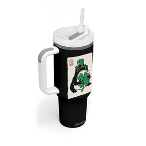 Vintage Japanese Grumpy Frog Tumbler With Handle Lucky St Paddys Day TS12 Print Your Wear