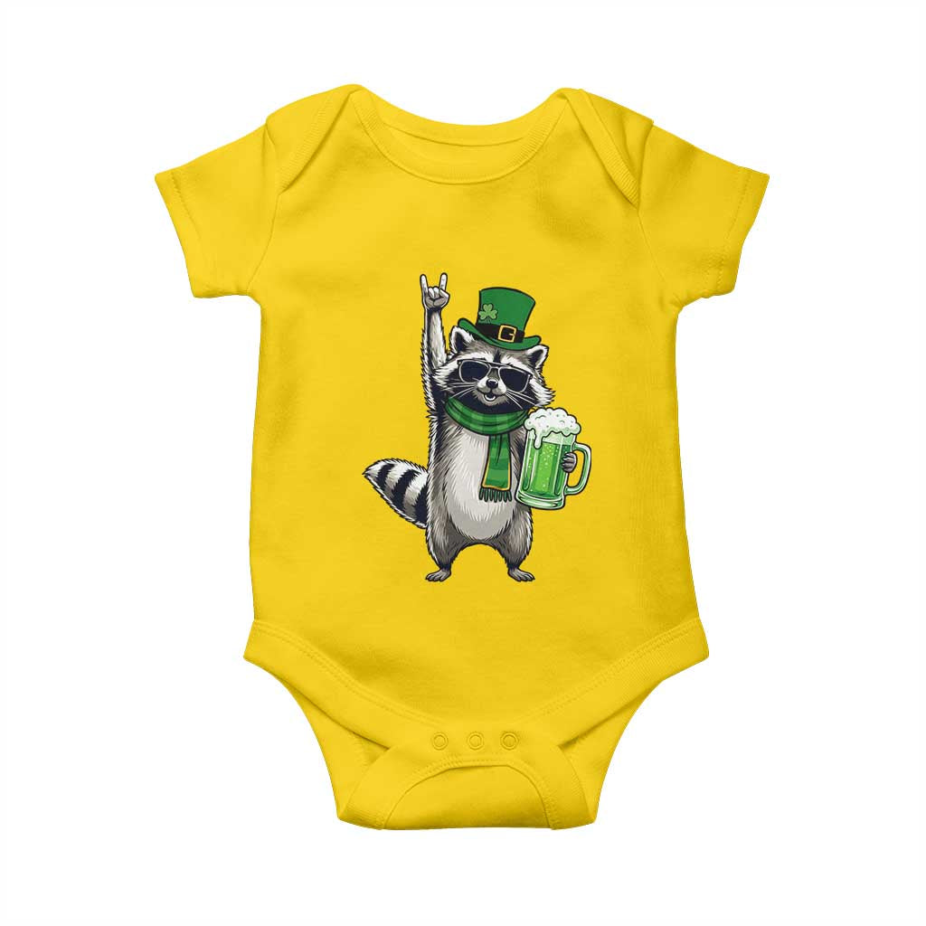 Funny Raccoon Rock On Baby Onesie St Patricks Day Gift TS12 Daisy Print Your Wear