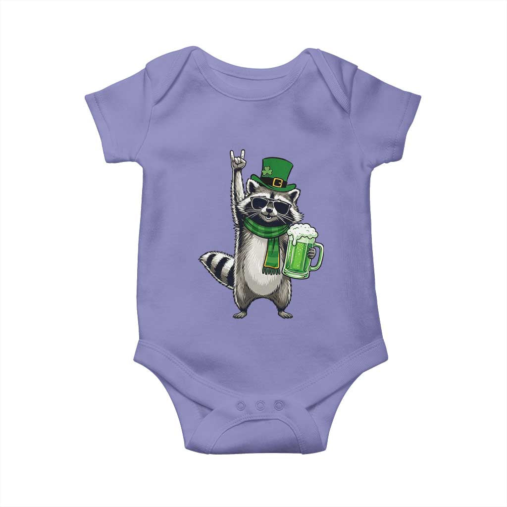 Funny Raccoon Rock On Baby Onesie St Patricks Day Gift TS12 Violet Print Your Wear
