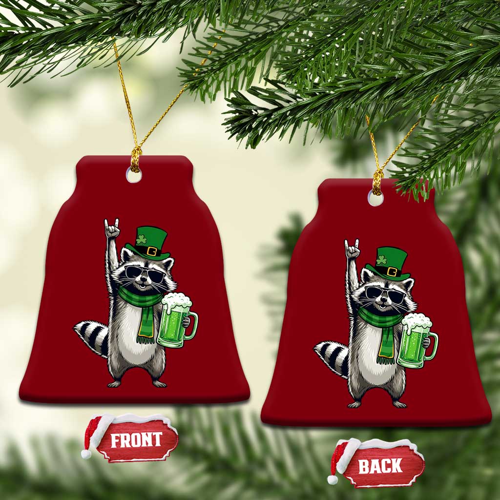 Funny Raccoon Rock On Ceramic Ornament St Patricks Day Gift TS12 Print Your Wear