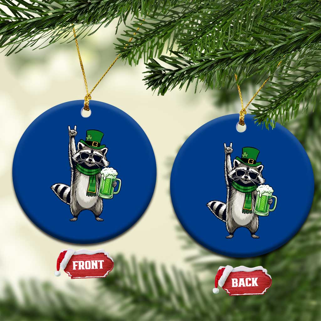 Funny Raccoon Rock On Ceramic Ornament St Patricks Day Gift TS12 1pc Blue Print Your Wear