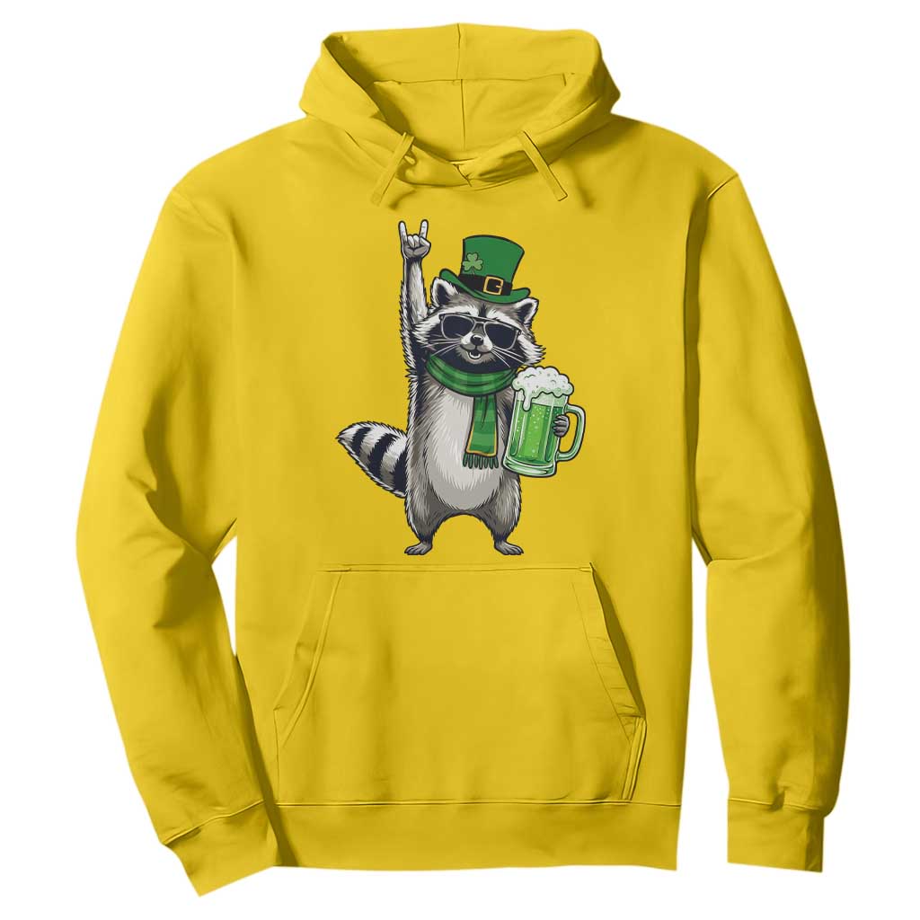 Funny Raccoon Rock On Hoodie St Patricks Day Gift TS12 Daisy Print Your Wear