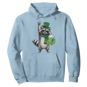 Funny Raccoon Rock On Hoodie St Patricks Day Gift TS12 Light Blue Print Your Wear