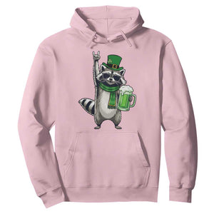 Funny Raccoon Rock On Hoodie St Patricks Day Gift TS12 Light Pink Print Your Wear