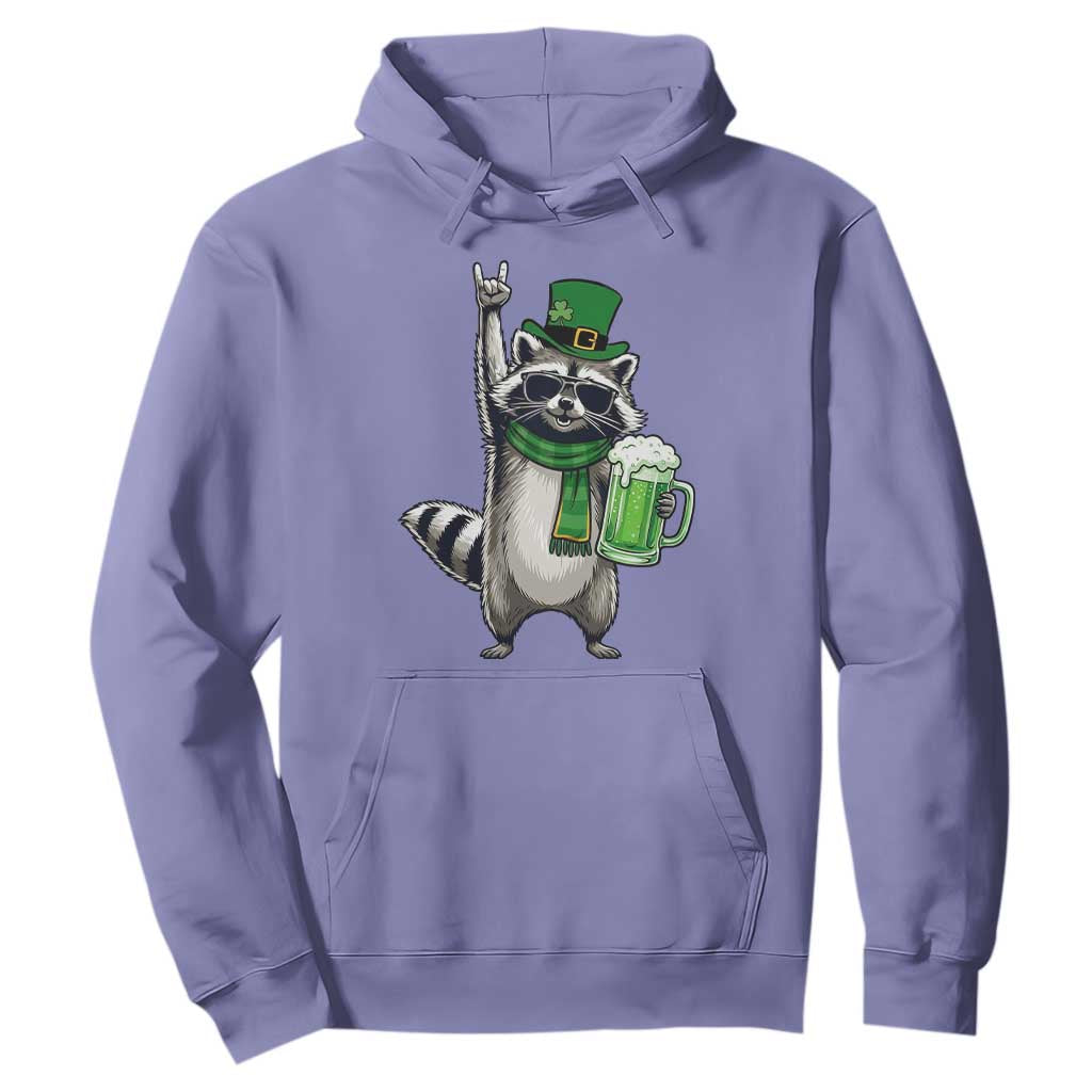 Funny Raccoon Rock On Hoodie St Patricks Day Gift TS12 Violet Print Your Wear
