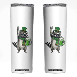Funny Raccoon Rock On Skinny Tumbler St Patricks Day Gift TS12 White Print Your Wear