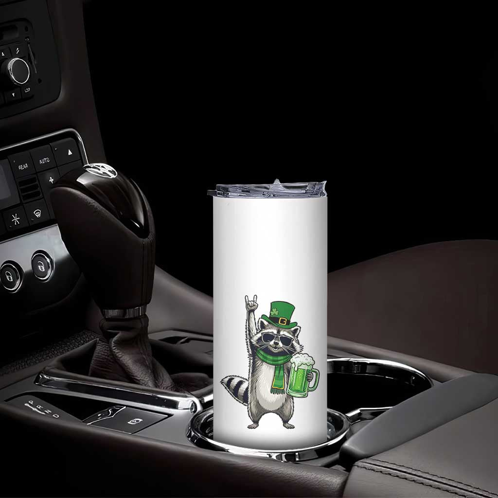 Funny Raccoon Rock On Skinny Tumbler St Patricks Day Gift TS12 Print Your Wear