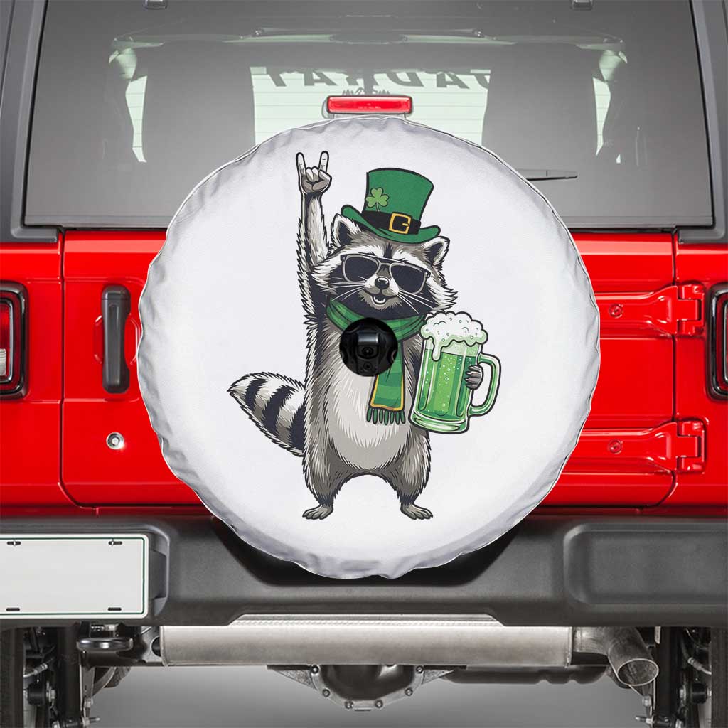 Funny Raccoon Rock On Spare Tire Cover St Patricks Day Gift TS12 Black Print Your Wear