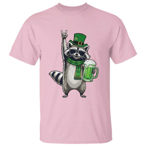 Funny Raccoon Rock On T Shirt St Patricks Day Gift TS12 Light Pink Print Your Wear