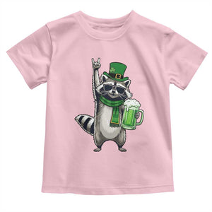 Funny Raccoon Rock On Toddler T Shirt St Patricks Day Gift TS12 Light Pink Print Your Wear