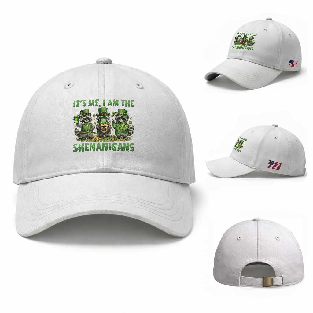 I Am The Shenanigans Baseball Cap Funny Irish Raccoon St Patricks Day TS12 Baseball Cap Universal Fit White Print Your Wear