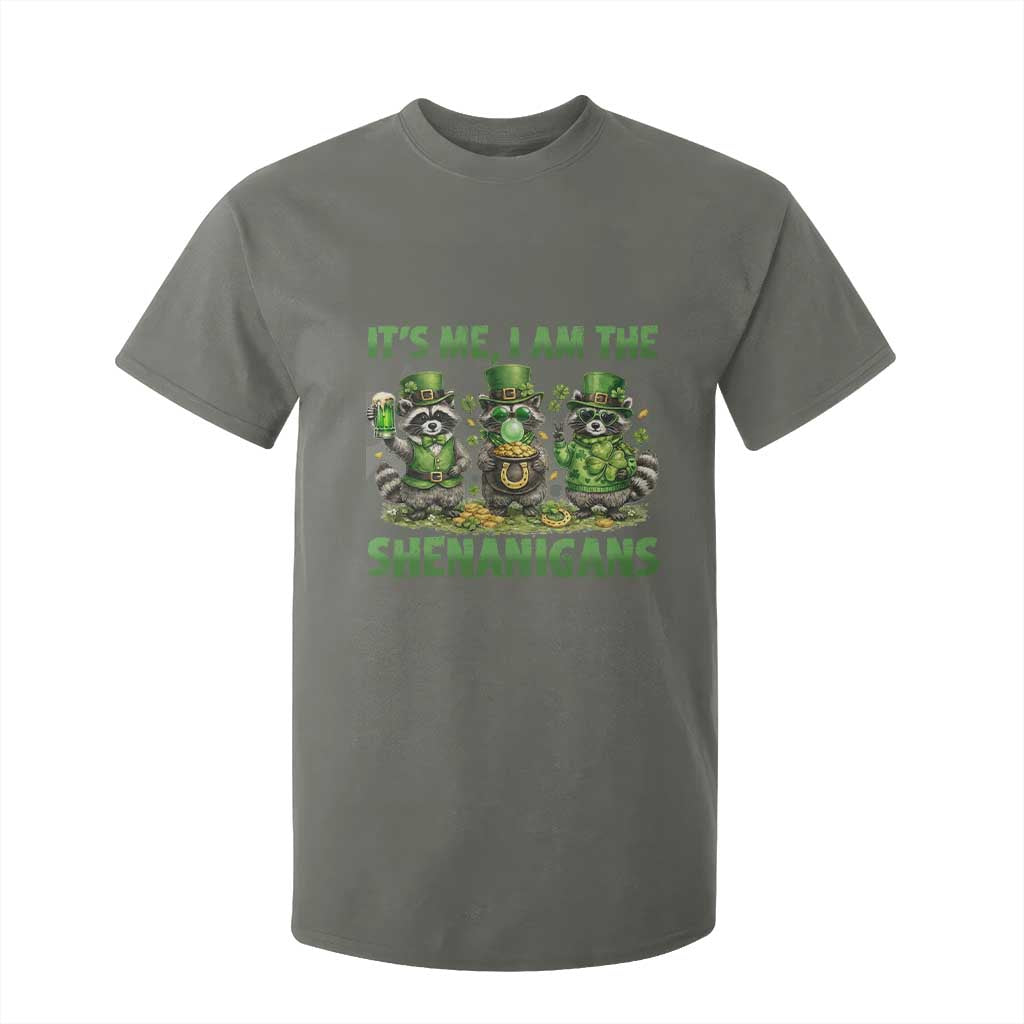 I Am The Shenanigans T Shirt For Kid Funny Irish Raccoon St Patricks Day TS12 Military Green Print Your Wear
