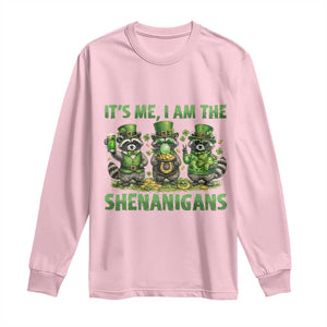 I Am The Shenanigans Long Sleeve Shirt Funny Irish Raccoon St Patricks Day TS12 Light Pink Print Your Wear