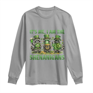 I Am The Shenanigans Long Sleeve Shirt Funny Irish Raccoon St Patricks Day TS12 Sport Gray Print Your Wear