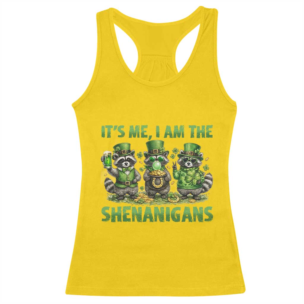I Am The Shenanigans Racerback Tank Top Funny Irish Raccoon St Patricks Day TS12 Daisy Print Your Wear