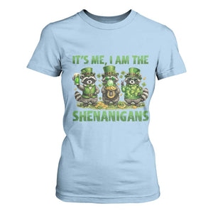 I Am The Shenanigans T Shirt For Women Funny Irish Raccoon St Patricks Day TS12 Light Blue Print Your Wear