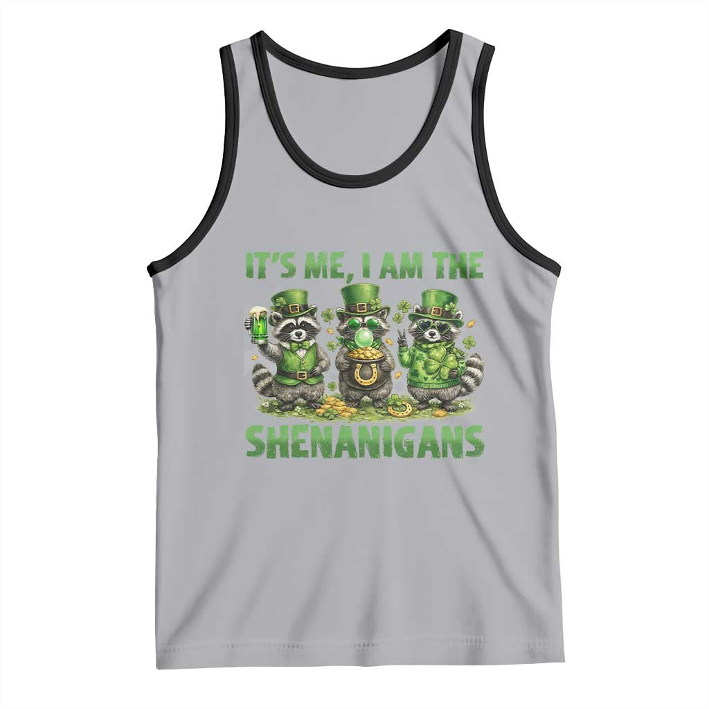 I Am The Shenanigans Tank Top Funny Irish Raccoon St Patricks Day TS12 Athletic Heather Black Print Your Wear