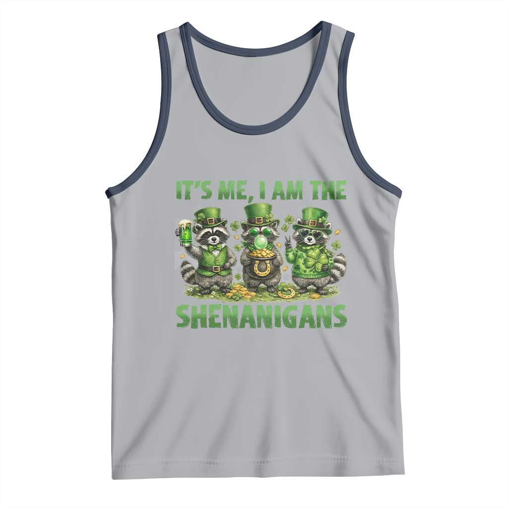 I Am The Shenanigans Tank Top Funny Irish Raccoon St Patricks Day TS12 Athletic Heather Navy Print Your Wear