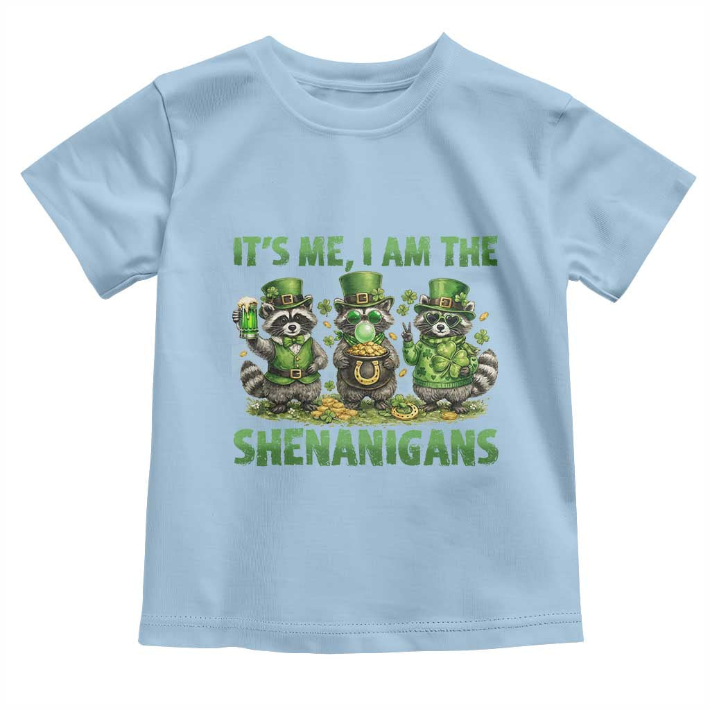 I Am The Shenanigans Toddler T Shirt Funny Irish Raccoon St Patricks Day TS12 Light Blue Print Your Wear