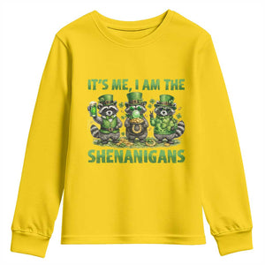 I Am The Shenanigans Youth Sweatshirt Funny Irish Raccoon St Patricks Day TS12 Daisy Print Your Wear