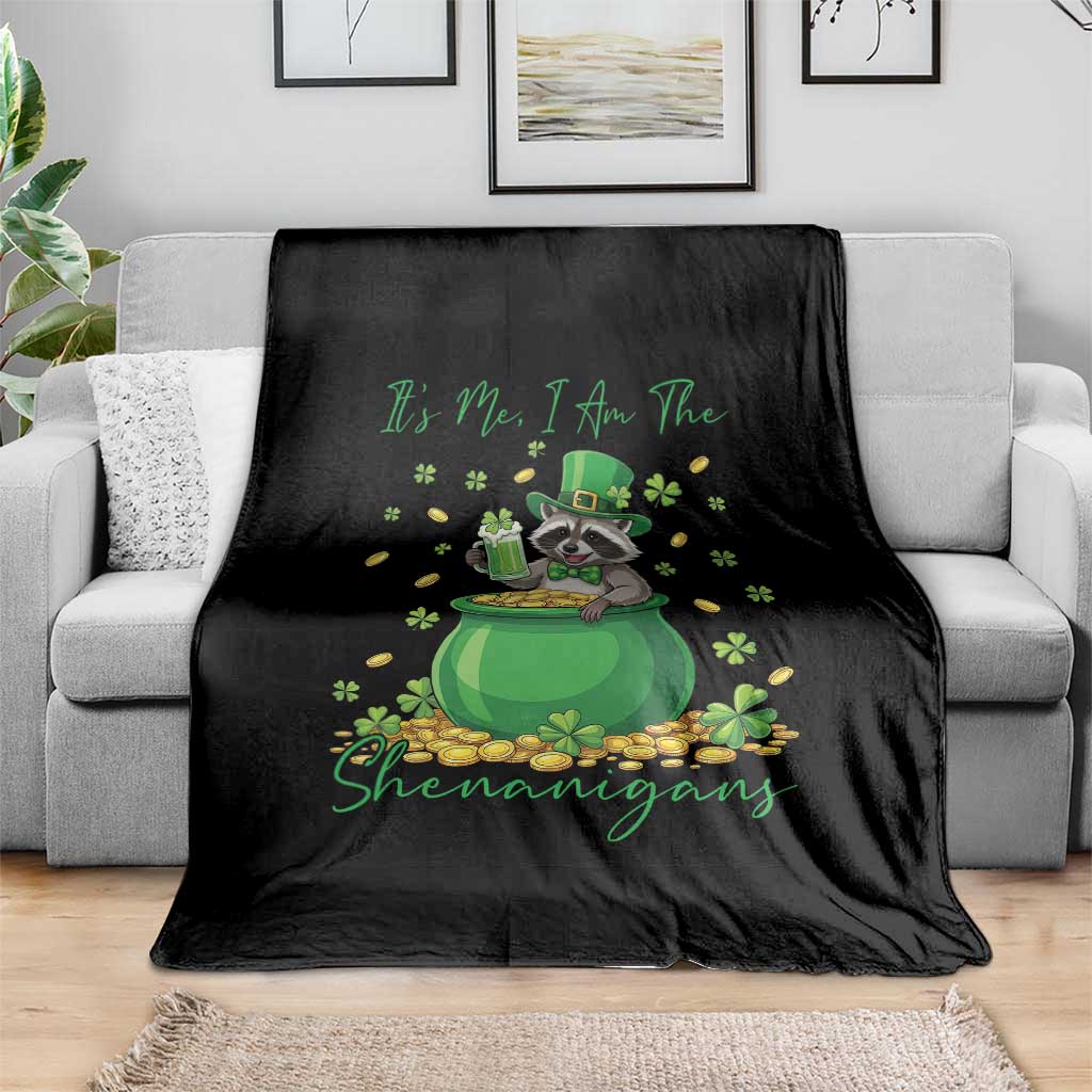I Am The Shenanigans Throw Blanket Funny Irish Raccoon TS12 Print Your Wear