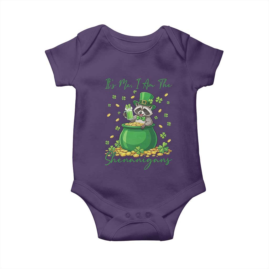 I Am The Shenanigans Baby Onesie Funny Irish Raccoon TS12 Purple Print Your Wear