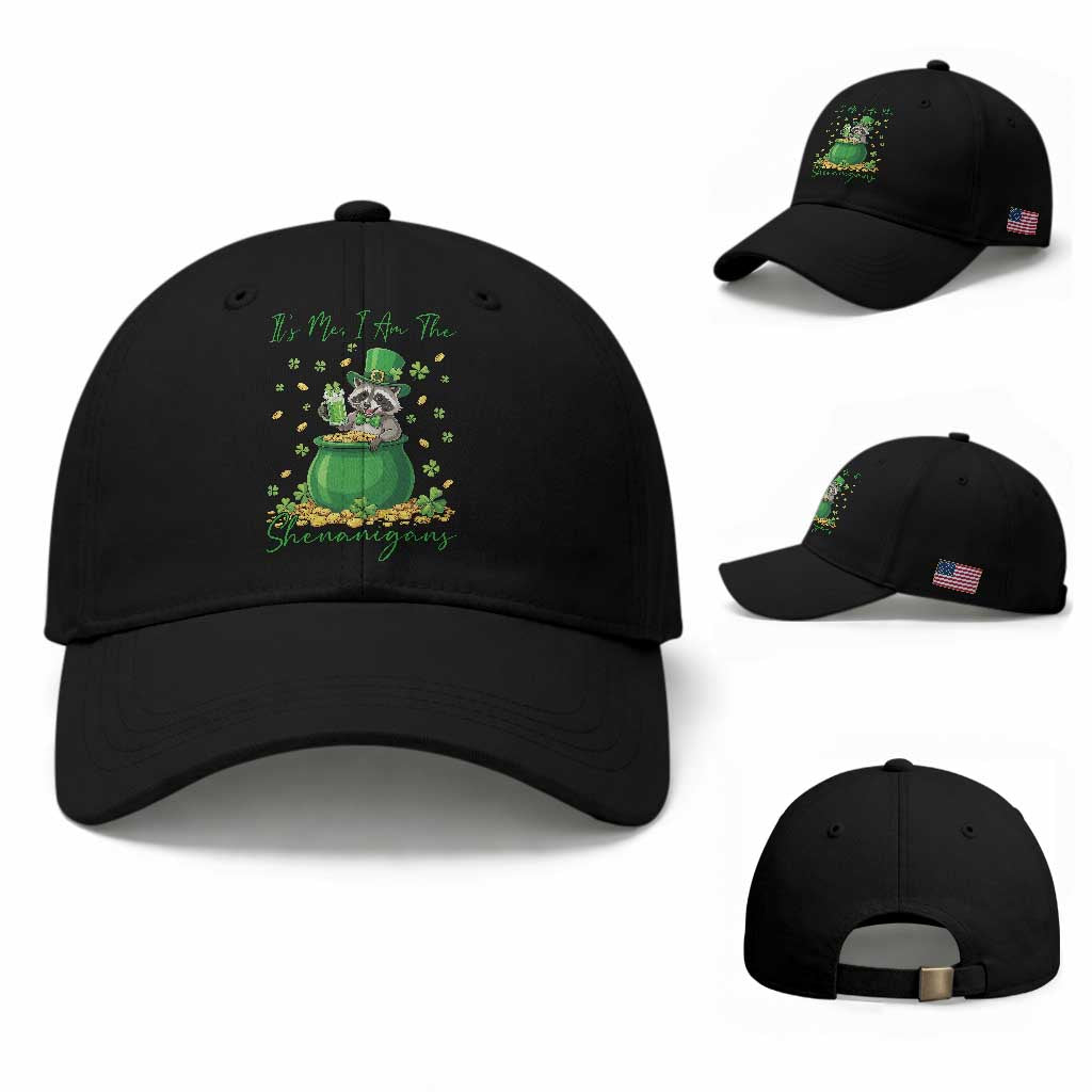 I Am The Shenanigans Baseball Cap Funny Irish Raccoon TS12 Baseball Cap Universal Fit Black Print Your Wear