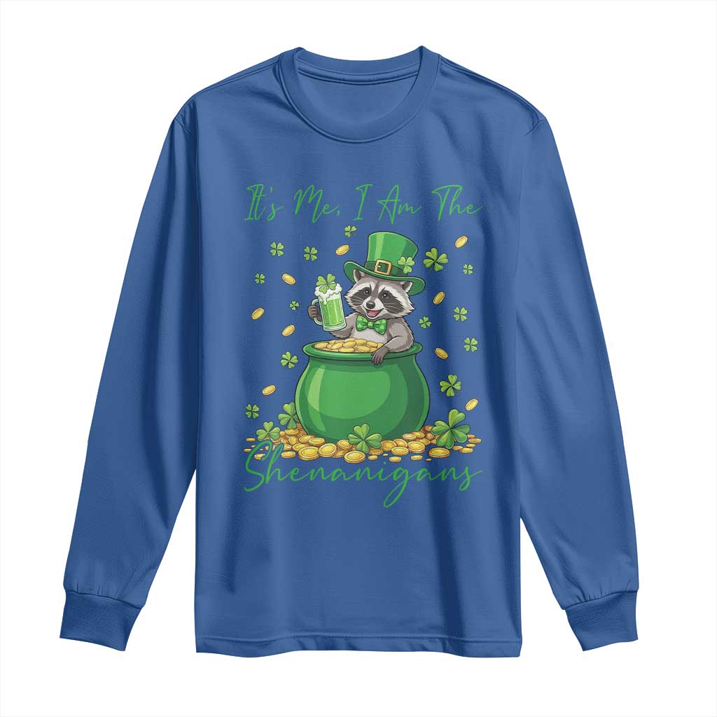 I Am The Shenanigans Long Sleeve Shirt Funny Irish Raccoon TS12 Royal Blue Print Your Wear
